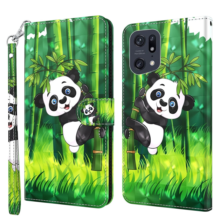3D Painting Pattern TPU + PU Leather Phone Case, For OPPO Find X5, For OPPO Find X5 Pro