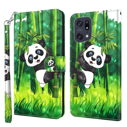 3D Painting Pattern TPU + PU Leather Phone Case, For OPPO Find X5, For OPPO Find X5 Pro
