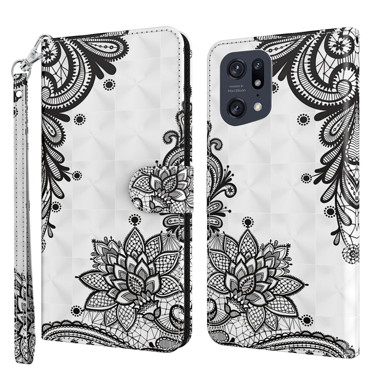 3D Painting Pattern TPU + PU Leather Phone Case, For OPPO Find X5, For OPPO Find X5 Pro