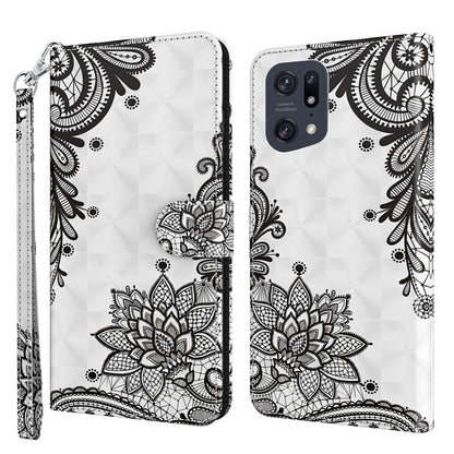 3D Painting Pattern TPU + PU Leather Phone Case, For OPPO Find X5, For OPPO Find X5 Pro