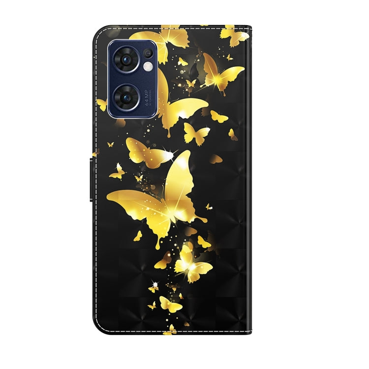 3D Painting Pattern TPU + PU Leather Phone Case, For OPPO Reno7 5G/Find X5 Lite, For vivo Y72 5G