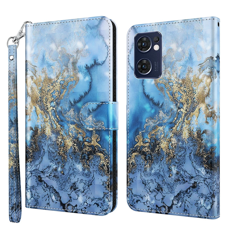 3D Painting Pattern TPU + PU Leather Phone Case, For OPPO Reno7 5G/Find X5 Lite, For vivo Y72 5G