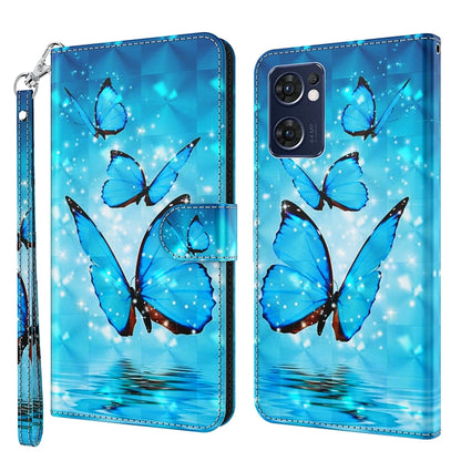 3D Painting Pattern TPU + PU Leather Phone Case, For OPPO Reno7 5G/Find X5 Lite, For vivo Y72 5G