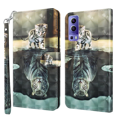3D Painting Pattern TPU + PU Leather Phone Case, For OPPO Reno7 5G/Find X5 Lite, For vivo Y72 5G