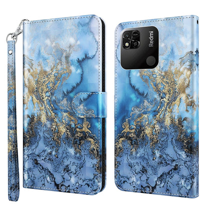 3D Painting Pattern TPU + PU Leather Phone Case, For Xiaomi Redmi 10A, For Xiaomi Poco M4 5G/Redmi 10 5G