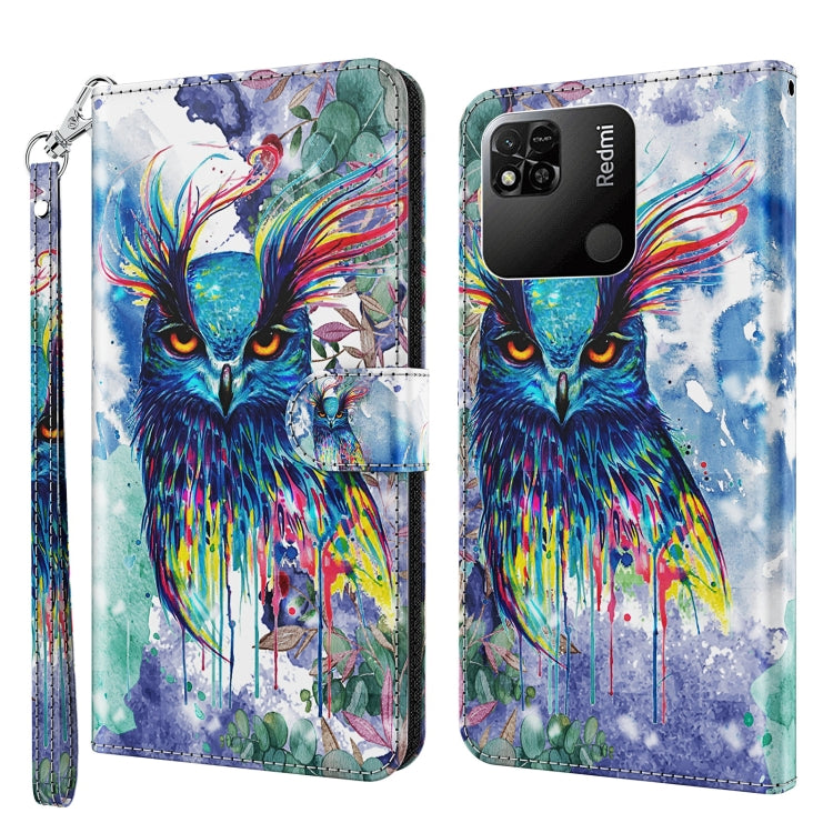 3D Painting Pattern TPU + PU Leather Phone Case, For Xiaomi Redmi 10A, For Xiaomi Poco M4 5G/Redmi 10 5G