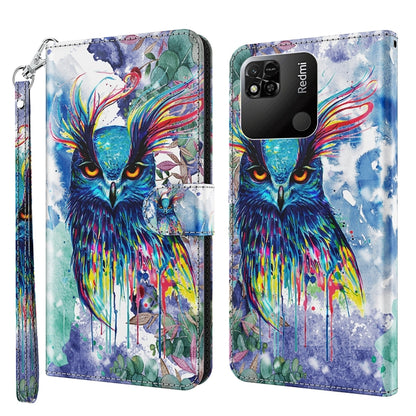 3D Painting Pattern TPU + PU Leather Phone Case, For Xiaomi Redmi 10A, For Xiaomi Poco M4 5G/Redmi 10 5G