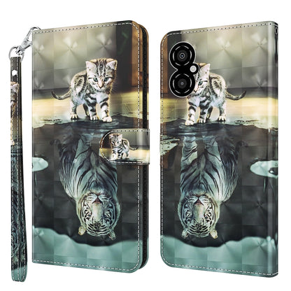 3D Painting Pattern TPU + PU Leather Phone Case, For Xiaomi Redmi 10A, For Xiaomi Poco M4 5G/Redmi 10 5G