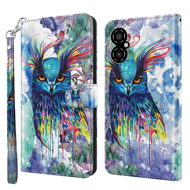 3D Painting Pattern TPU + PU Leather Phone Case, For Xiaomi Redmi 10A, For Xiaomi Poco M4 5G/Redmi 10 5G