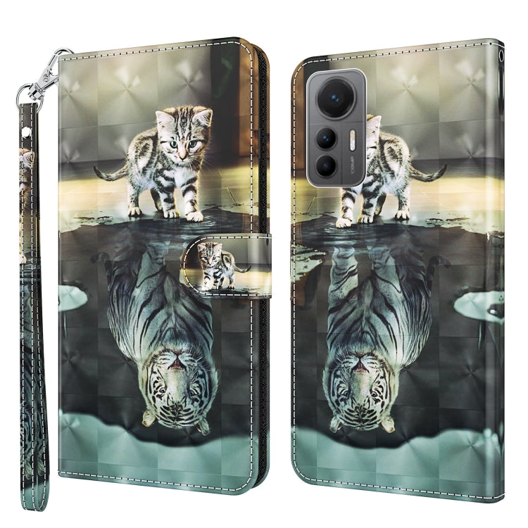 3D Painting Pattern TPU + PU Leather Phone Case, For Xiaomi 12 Lite 4G/5G