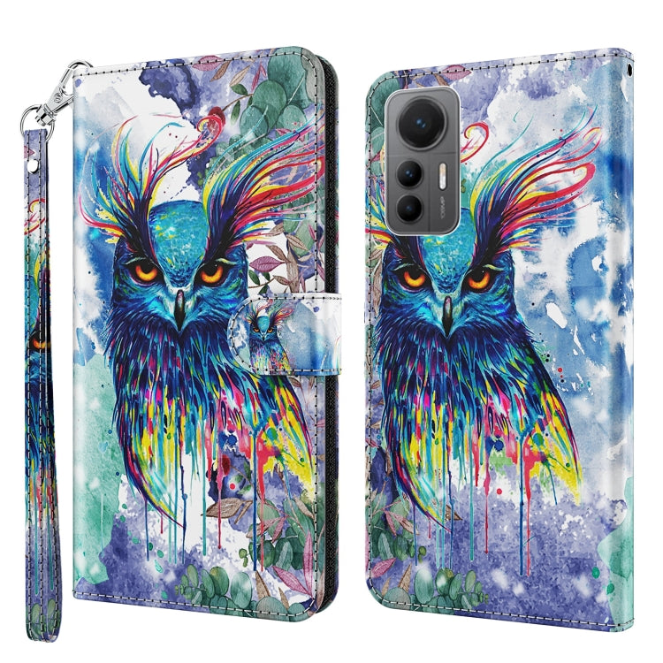 3D Painting Pattern TPU + PU Leather Phone Case, For Xiaomi 12 Lite 4G/5G