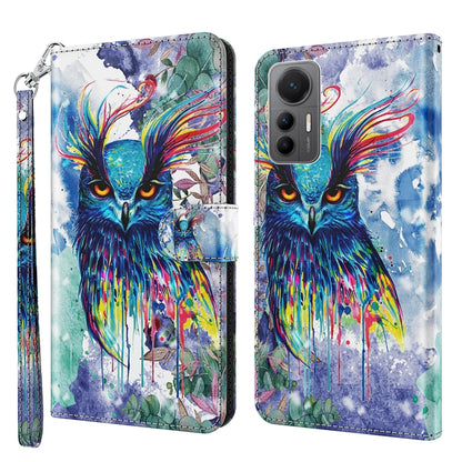 3D Painting Pattern TPU + PU Leather Phone Case, For Xiaomi 12 Lite 4G/5G