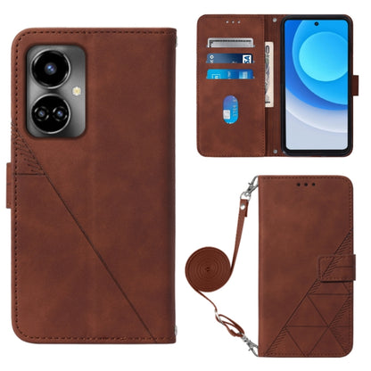 Crossbody 3D Embossed Flip Leather Phone Case, For Tecno Camon 19, For Tecno Camon 19 Neo, For Tecno Camon 19 Pro 5G, For Tecno Pop 6
