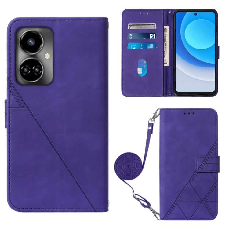 Crossbody 3D Embossed Flip Leather Phone Case, For Tecno Camon 19, For Tecno Camon 19 Neo, For Tecno Camon 19 Pro 5G, For Tecno Pop 6