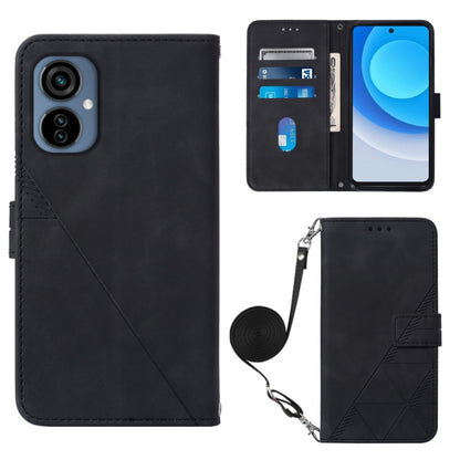 Crossbody 3D Embossed Flip Leather Phone Case, For Tecno Camon 19, For Tecno Camon 19 Neo, For Tecno Camon 19 Pro 5G, For Tecno Pop 6