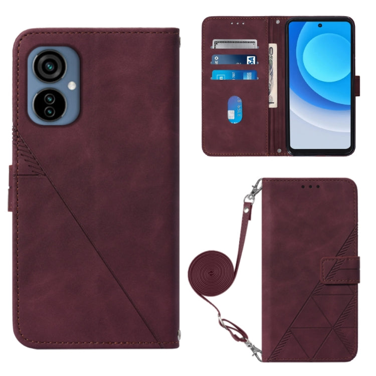 Crossbody 3D Embossed Flip Leather Phone Case, For Tecno Camon 19, For Tecno Camon 19 Neo, For Tecno Camon 19 Pro 5G, For Tecno Pop 6