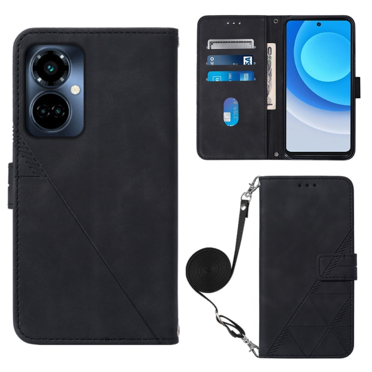 Crossbody 3D Embossed Flip Leather Phone Case, For Tecno Camon 19, For Tecno Camon 19 Neo, For Tecno Camon 19 Pro 5G, For Tecno Pop 6