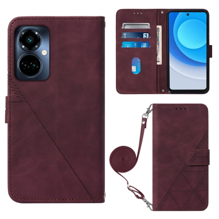 Crossbody 3D Embossed Flip Leather Phone Case, For Tecno Camon 19, For Tecno Camon 19 Neo, For Tecno Camon 19 Pro 5G, For Tecno Pop 6