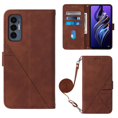 Crossbody 3D Embossed Flip Leather Phone Case, For OnePlus 10T 5G Global, For Tecno Pova 3 LE7, For Tecno Spark 9 Pro / Spark 9T, For ZTE Blade A52
