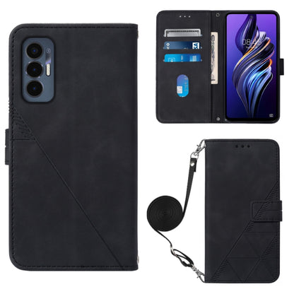 Crossbody 3D Embossed Flip Leather Phone Case, For OnePlus 10T 5G Global, For Tecno Pova 3 LE7, For Tecno Spark 9 Pro / Spark 9T, For ZTE Blade A52