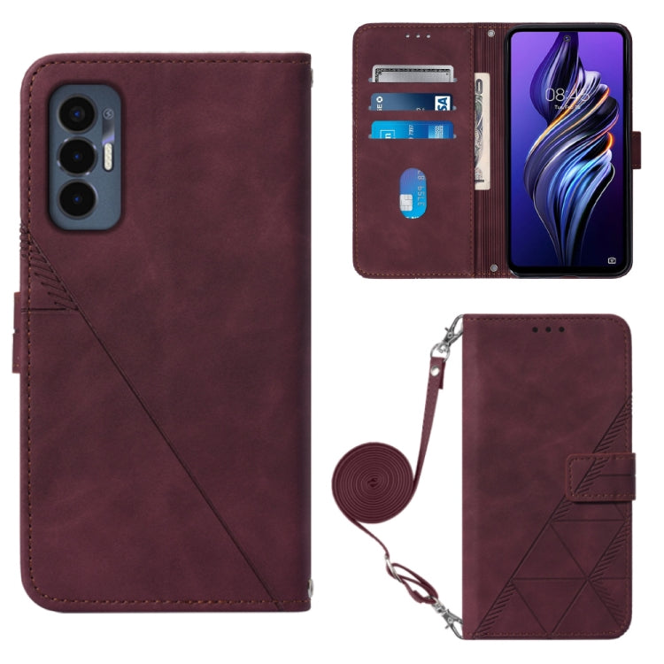 Crossbody 3D Embossed Flip Leather Phone Case, For OnePlus 10T 5G Global, For Tecno Pova 3 LE7, For Tecno Spark 9 Pro / Spark 9T, For ZTE Blade A52