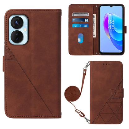 Crossbody 3D Embossed Flip Leather Phone Case, For OnePlus 10T 5G Global, For Tecno Pova 3 LE7, For Tecno Spark 9 Pro / Spark 9T, For ZTE Blade A52