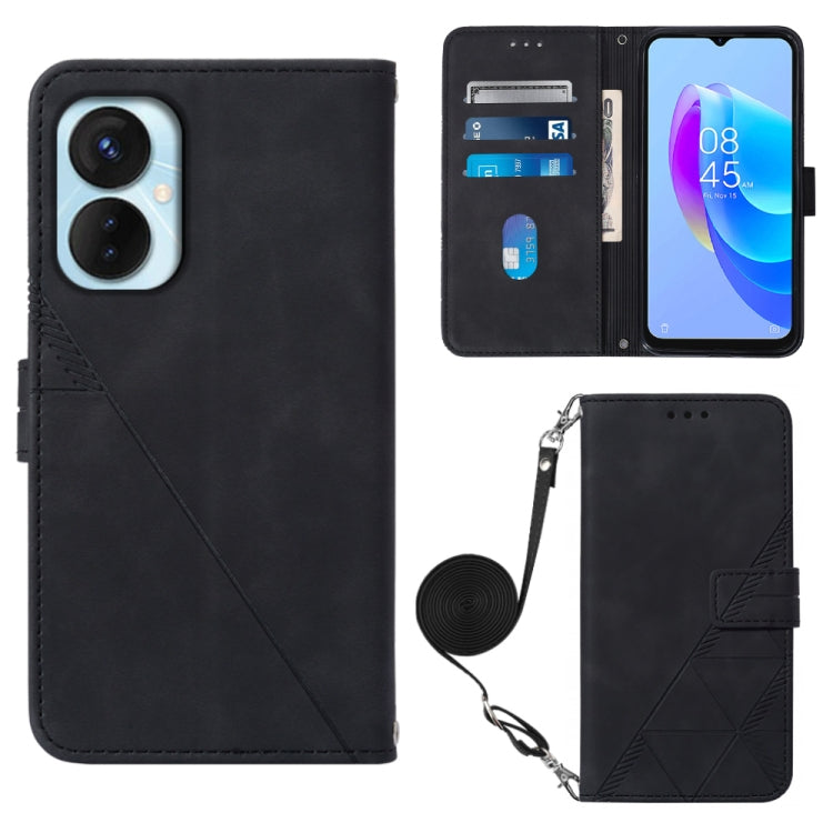 Crossbody 3D Embossed Flip Leather Phone Case, For OnePlus 10T 5G Global, For Tecno Pova 3 LE7, For Tecno Spark 9 Pro / Spark 9T, For ZTE Blade A52