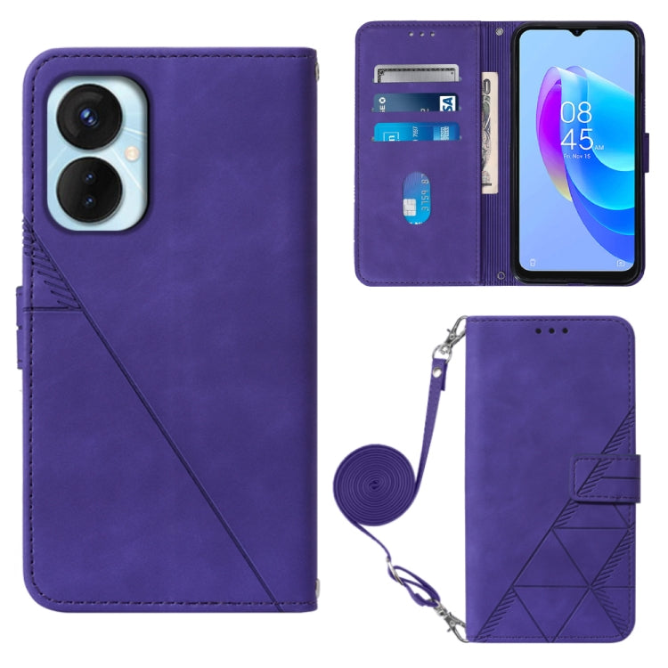Crossbody 3D Embossed Flip Leather Phone Case, For OnePlus 10T 5G Global, For Tecno Pova 3 LE7, For Tecno Spark 9 Pro / Spark 9T, For ZTE Blade A52
