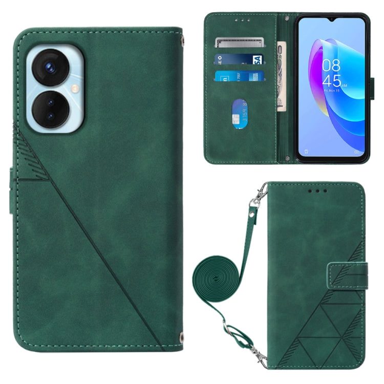 Crossbody 3D Embossed Flip Leather Phone Case, For OnePlus 10T 5G Global, For Tecno Pova 3 LE7, For Tecno Spark 9 Pro / Spark 9T, For ZTE Blade A52