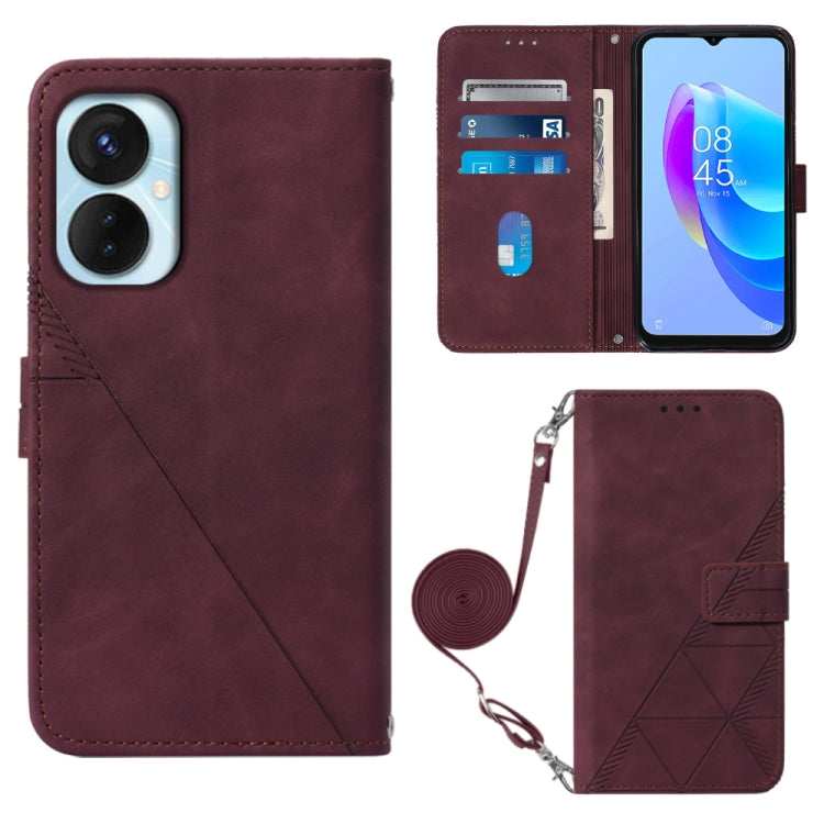 Crossbody 3D Embossed Flip Leather Phone Case, For OnePlus 10T 5G Global, For Tecno Pova 3 LE7, For Tecno Spark 9 Pro / Spark 9T, For ZTE Blade A52