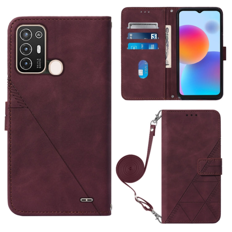 Crossbody 3D Embossed Flip Leather Phone Case, For OnePlus 10T 5G Global, For Tecno Pova 3 LE7, For Tecno Spark 9 Pro / Spark 9T, For ZTE Blade A52