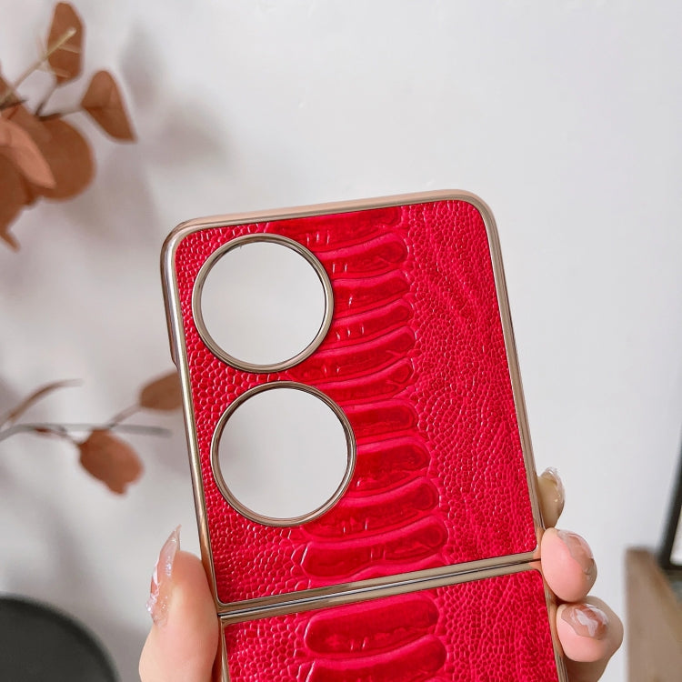 Genuine Leather Weilai Series Nano Plating Phone Case, For OPPO Reno8, For OPPO Reno8 Pro, For Huawei P50 Pocket