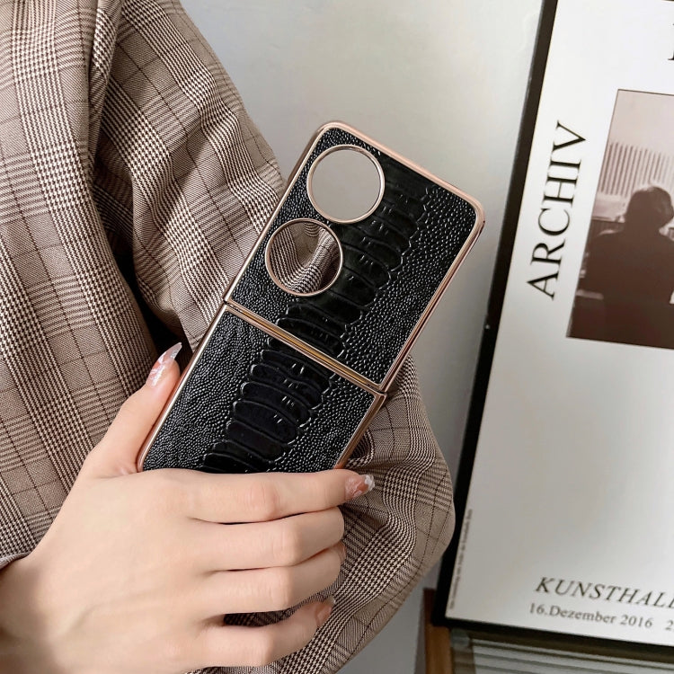 Genuine Leather Weilai Series Nano Plating Phone Case, For OPPO Reno8, For OPPO Reno8 Pro, For Huawei P50 Pocket