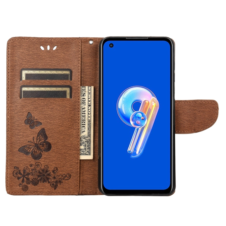 Butterfly Embossed Horizontal Flip Leather Phone Case, For Asus Zenfone 9