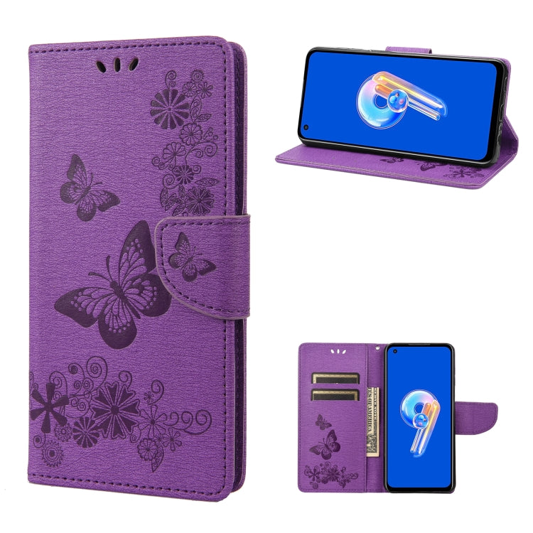 Butterfly Embossed Horizontal Flip Leather Phone Case, For Asus Zenfone 9