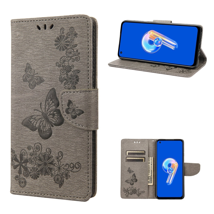 Butterfly Embossed Horizontal Flip Leather Phone Case, For Asus Zenfone 9
