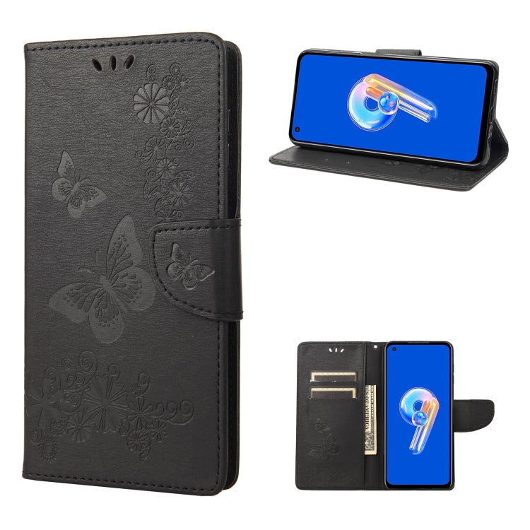 Butterfly Embossed Horizontal Flip Leather Phone Case, For Asus Zenfone 9