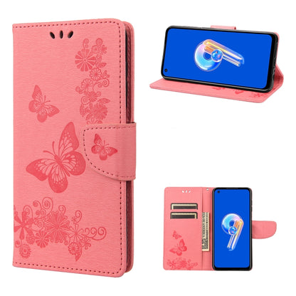 Butterfly Embossed Horizontal Flip Leather Phone Case, For Asus Zenfone 9
