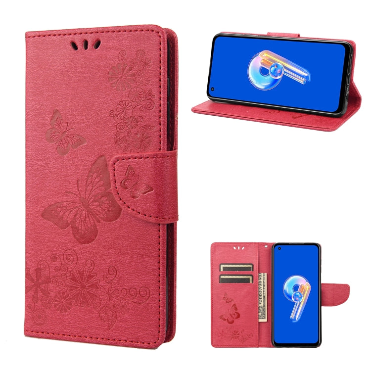 Butterfly Embossed Horizontal Flip Leather Phone Case, For Asus Zenfone 9