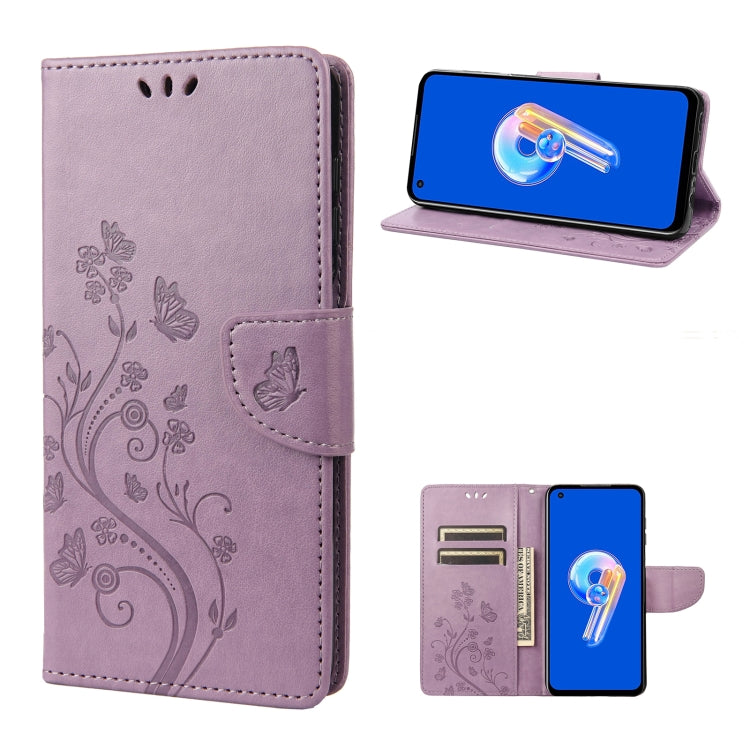 Butterfly Flower Pattern Flip Leather Phone Case, For Asus Zenfone 9
