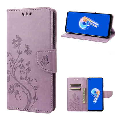 Butterfly Flower Pattern Flip Leather Phone Case, For Asus Zenfone 9