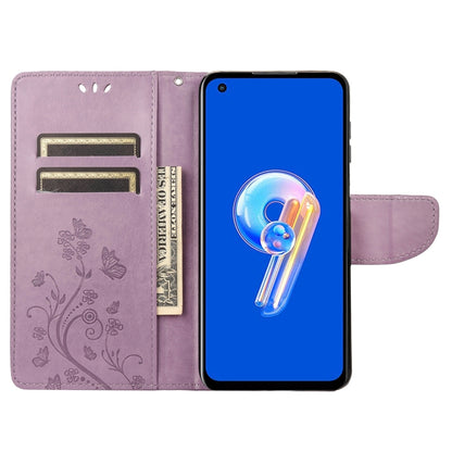 Butterfly Flower Pattern Flip Leather Phone Case, For Asus Zenfone 9
