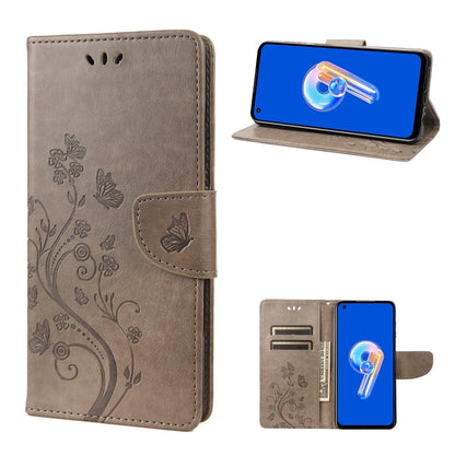 Butterfly Flower Pattern Flip Leather Phone Case, For Asus Zenfone 9