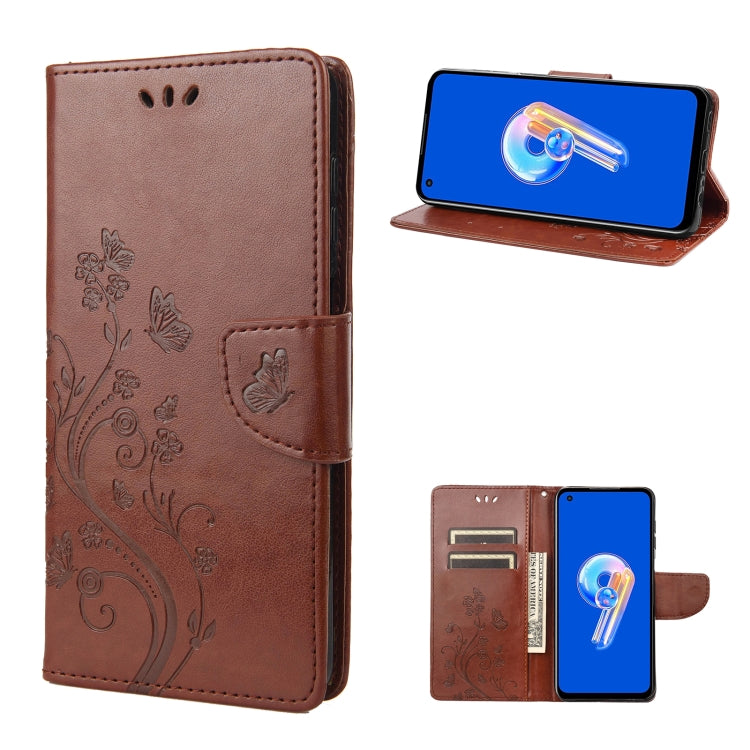 Butterfly Flower Pattern Flip Leather Phone Case, For Asus Zenfone 9