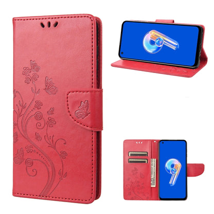 Butterfly Flower Pattern Flip Leather Phone Case, For Asus Zenfone 9