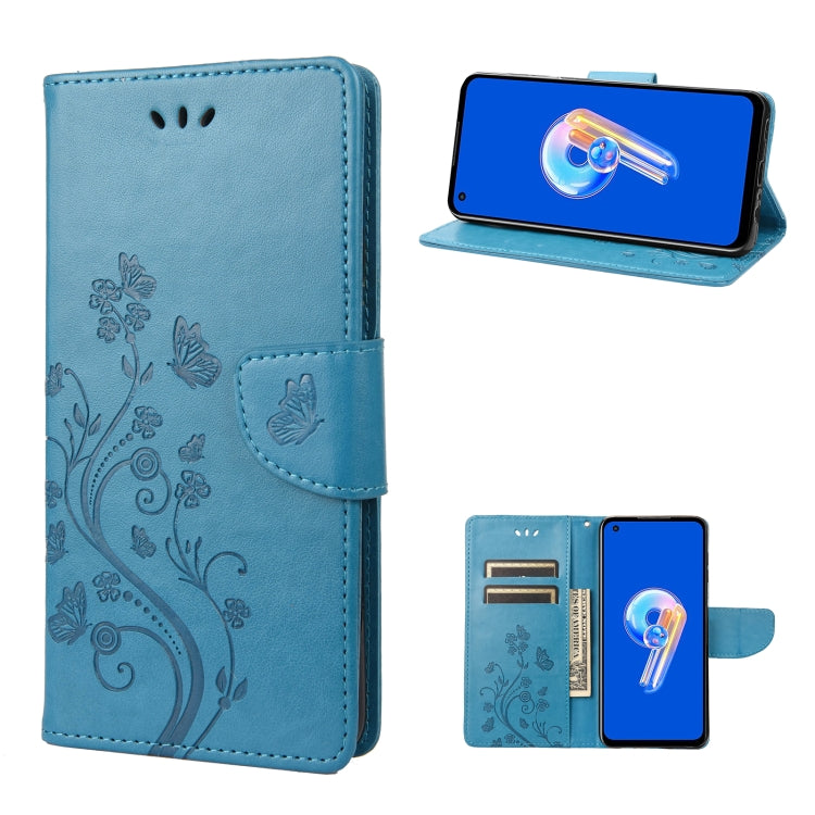 Butterfly Flower Pattern Flip Leather Phone Case, For Asus Zenfone 9