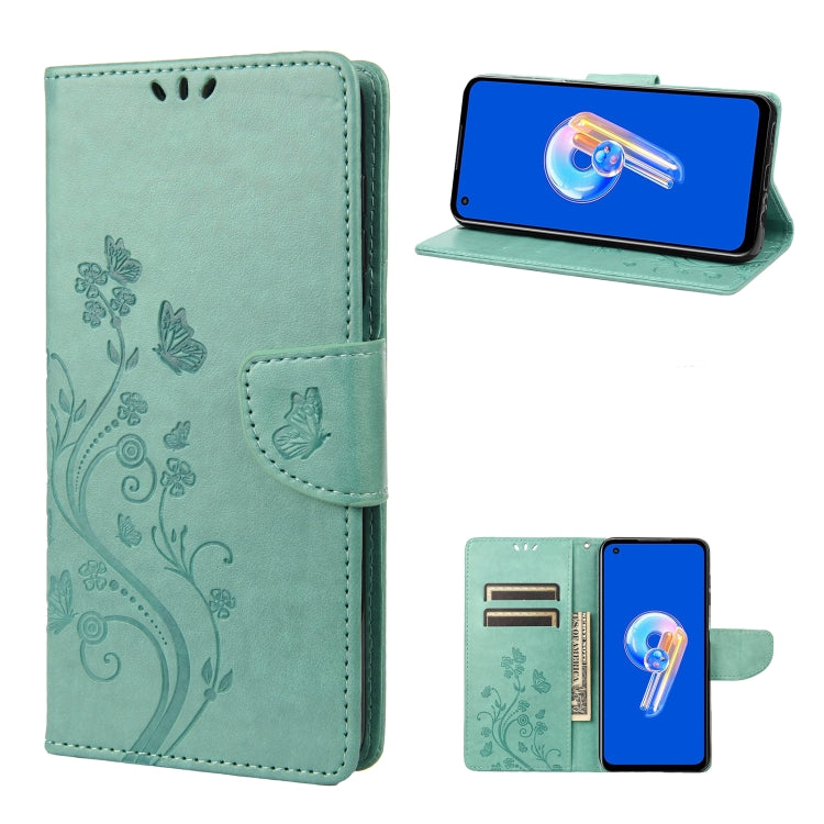 Butterfly Flower Pattern Flip Leather Phone Case, For Asus Zenfone 9