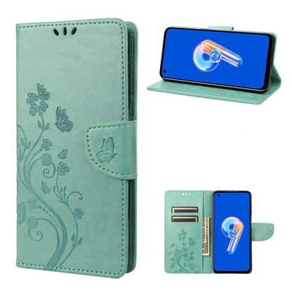 Butterfly Flower Pattern Flip Leather Phone Case, For Asus Zenfone 9