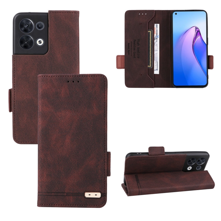 Magnetic Clasp Flip Leather Phone Case, For Sharp Aquos Sense7 Plus, For OPPO Reno8 5G, For OPPO Reno8 Pro 5G