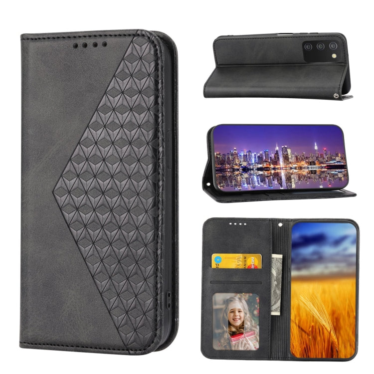 Cubic Grid Calf Texture Magnetic Closure Leather Phone Case, For OPPO A57 2022, For Sony Xperia 1 IV, For Sony Xperia 10 IV, For Google Pixel 6